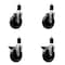 Service Caster 5'' Phenolic Wheel Swivel 1-1/2'' Expand Stem Caster Set 2 Brakes, 4PK SCC-EX20S514-PHS-2-PLB-2-112 - alternate 1